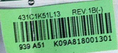 MAIN PARA TV TOSHIBA / NUMERO DE PARTE 431C1K51L13 / TVT-L40603 / 461C1K51L13 / K09A825902121 / K09A8180010301 / PANEL LTA320AP01 / MODELOS 32AV502R / 32AV52R - Imagen 2